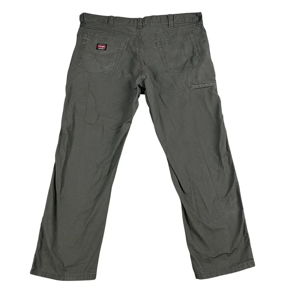 Wrangler Pants Mens 40x28 Relaxed Ripstop‎ Workwear Green High Rise